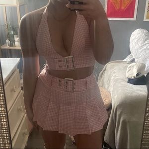 Pink Gingham Dollskill set